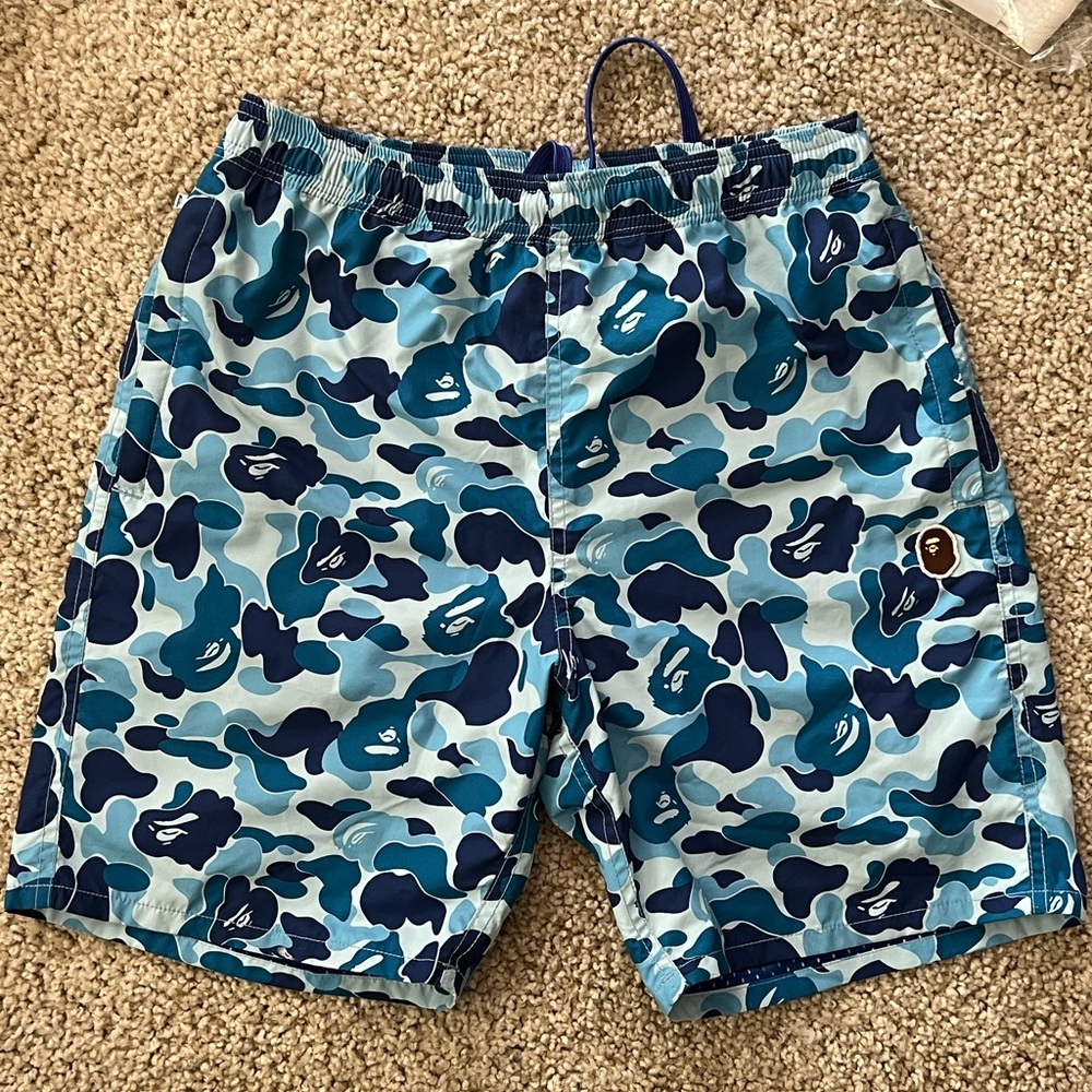 Authentic Blue camo swim shorts size S